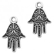 Metalen bedel Hamsa hand Zilver